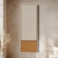 Minimalist Sun and Stripes Narrow Vertical Canvas Wall Art for Entryway or Bedroom