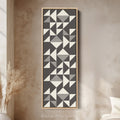 Abstract Triangles Tall Vertical Canvas Wall Art for Bedroom or Office Space