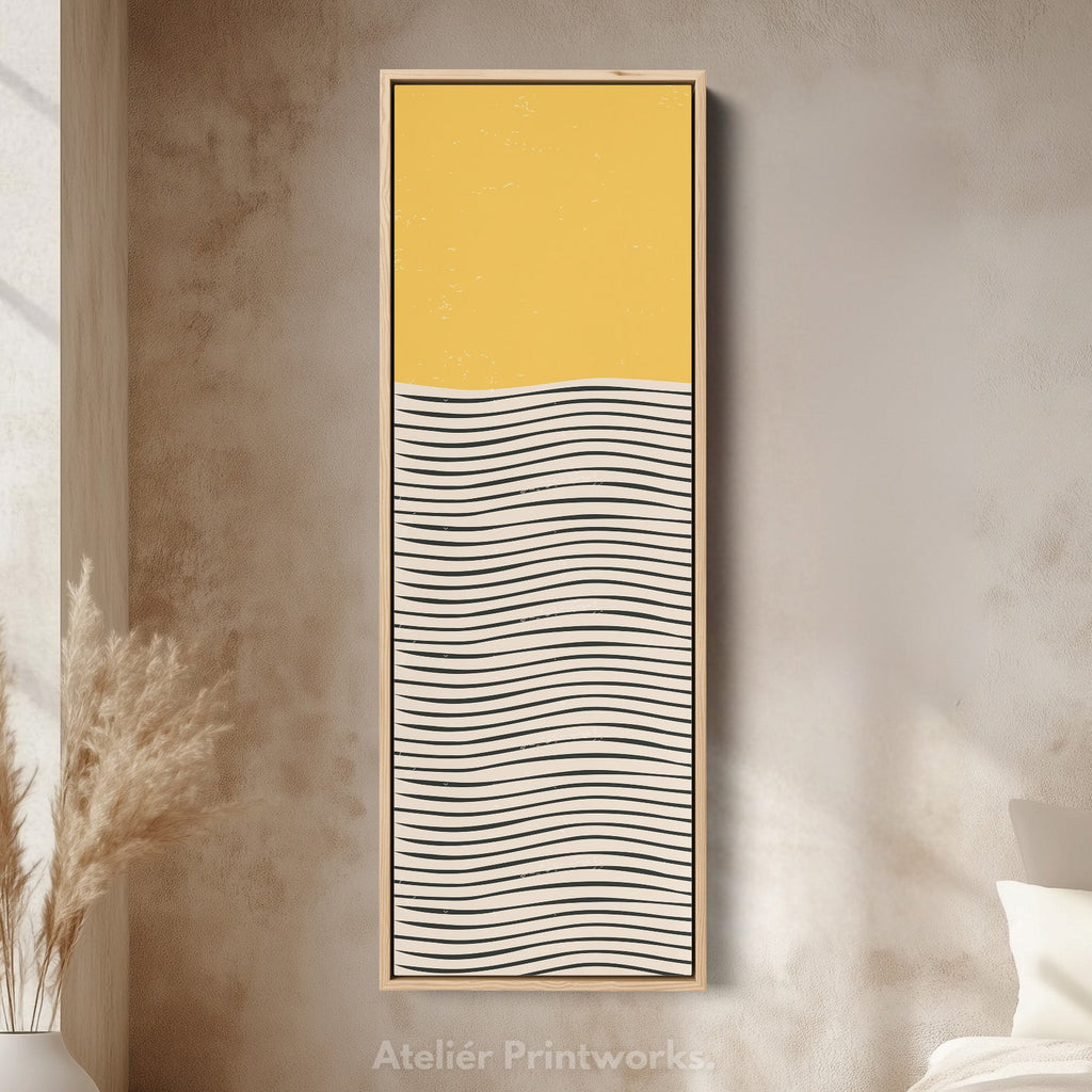 Minimalist Brush Dots Vertical Framed Canvas Wall Art for Bedroom or Office