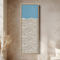 Modern Sunrise Waves Yellow Vertical Framed Canvas Wall Art for Hallway or Bedroom