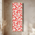 Bold Red Triangles Vertical Framed Canvas Wall Art for Living Room or Studio