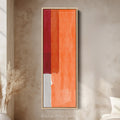 Abstract Red and Orange Blocks Vertical Framed Canvas Wall Art for Living Room or Bedroom