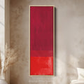 Deep Red Abstract Vertical Framed Canvas Wall Art for Bedroom or Study