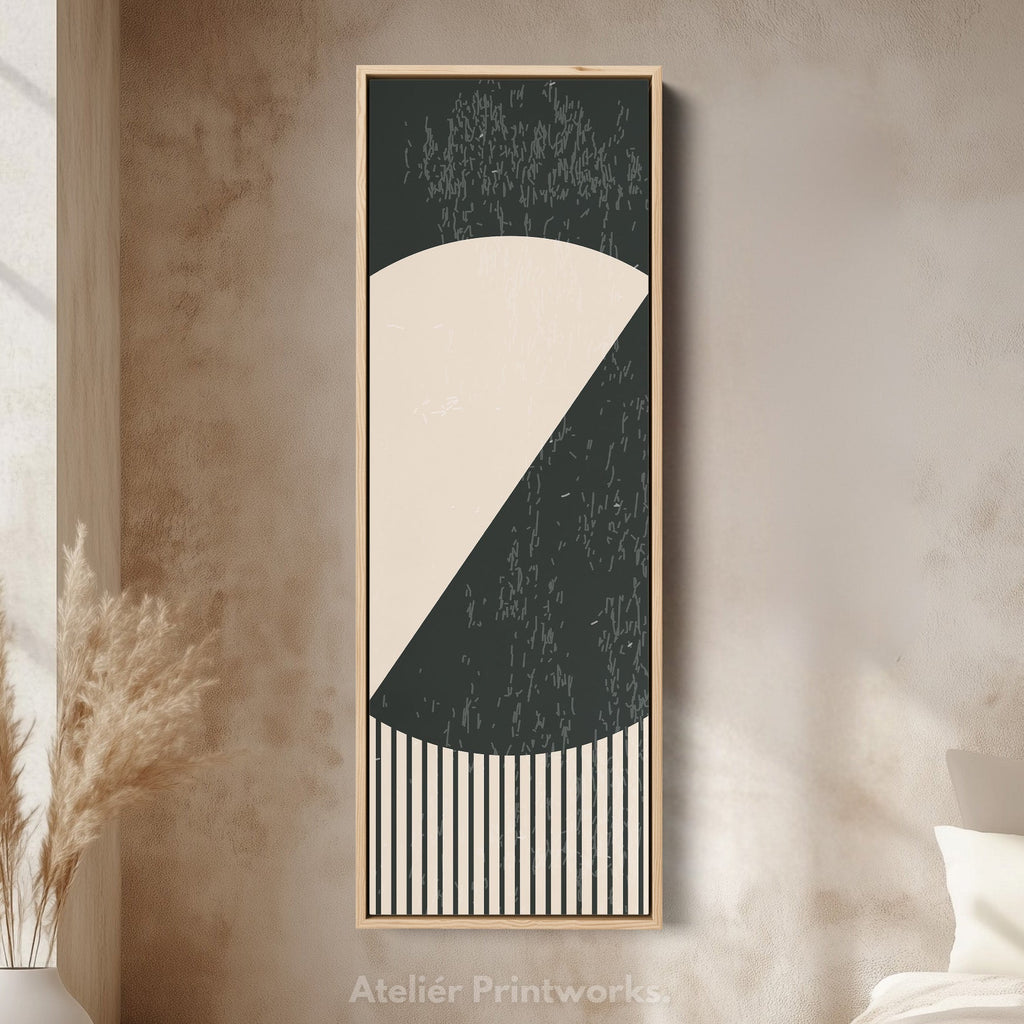 Retro Pop Art Sun Vertical Framed Canvas Wall Art for Bedroom or Living Room