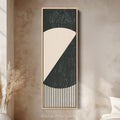 Retro Pop Art Sun Vertical Framed Canvas Wall Art for Bedroom or Living Room