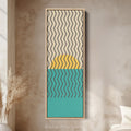 Minimalist Circle Geometry Vertical Framed Canvas Wall Art for Bedroom or Studio