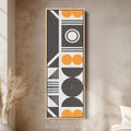 Retro Geometric Circles Vertical Framed Canvas Wall Art for Living Room or Hallway