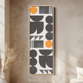 Abstract Half Moon Pattern Vertical Framed Canvas Wall Art for Bedroom or Office