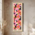 Minimalist Bauhaus Half Circles Vertical Framed Canvas Wall Art for Bedroom or Office