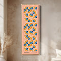 Vibrant Bauhaus Rainbow Arches Vertical Framed Canvas Wall Art for Living Room or Office