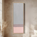 Hallway Wall Art Vertical Grey Pink Tall Canvas