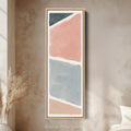 Long Vertical Canvas Blue Grey Minimal Block For Calm Interiors