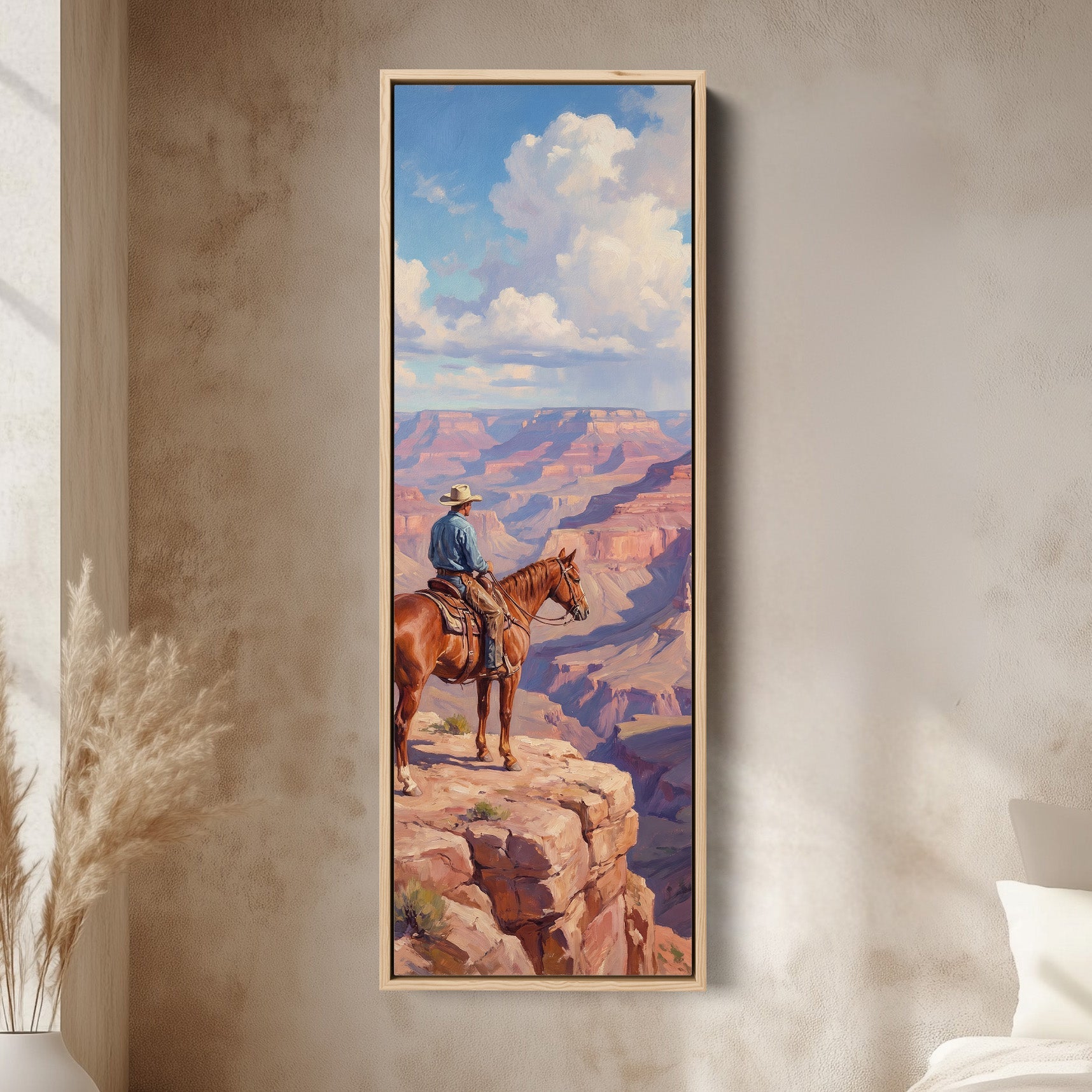 Cowboy Canyon Panoramic Wall Art Extra Wide Canvas Living Room
