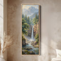 Mountain Waterfall Vertical Wall Art Statement Wall Decor Living Room
