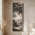 Vintage Countryside Path Vertical Wall Art Wide Canvas Bedroom