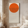 Narrow Wall Art Striped Sun Vertical Canvas For Living Room