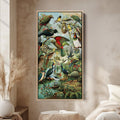 Vintage Bird Collage Portrait Wall Art Vertical Canvas For Living Room