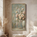 Large Vertical Wall Art For Kitchen Roses In Vase Still Life Vertical Canvas