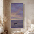 Large Vertical Wall Art For Bedroom Horse Grazing At Dusk Vertical Canvas