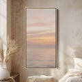 Narrow Wall Art For Office Pastel Seascape With Birds Vertical Canvas