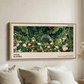 Yayoi Kusama Panoramic Wall Art Dense Green Floral Garden Framed Canvas Print For Living Room