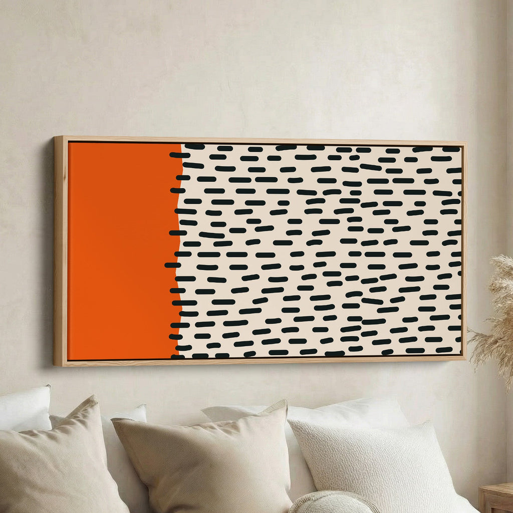 Horizontal Wall Art Abstract Dash Panel Statement Wall Decor Living Room