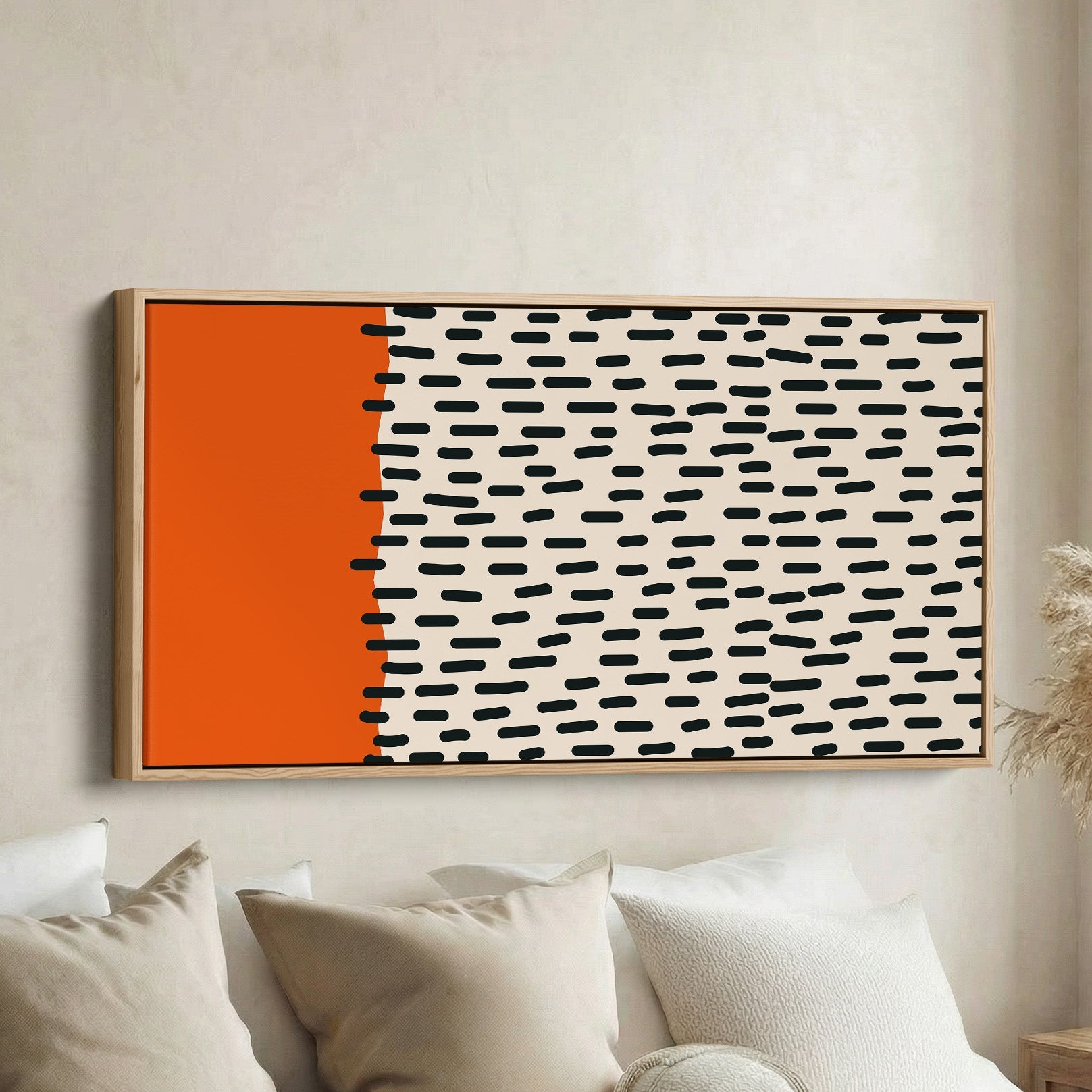 Horizontal Wall Art Abstract Dash Panel Statement Wall Decor Living Room