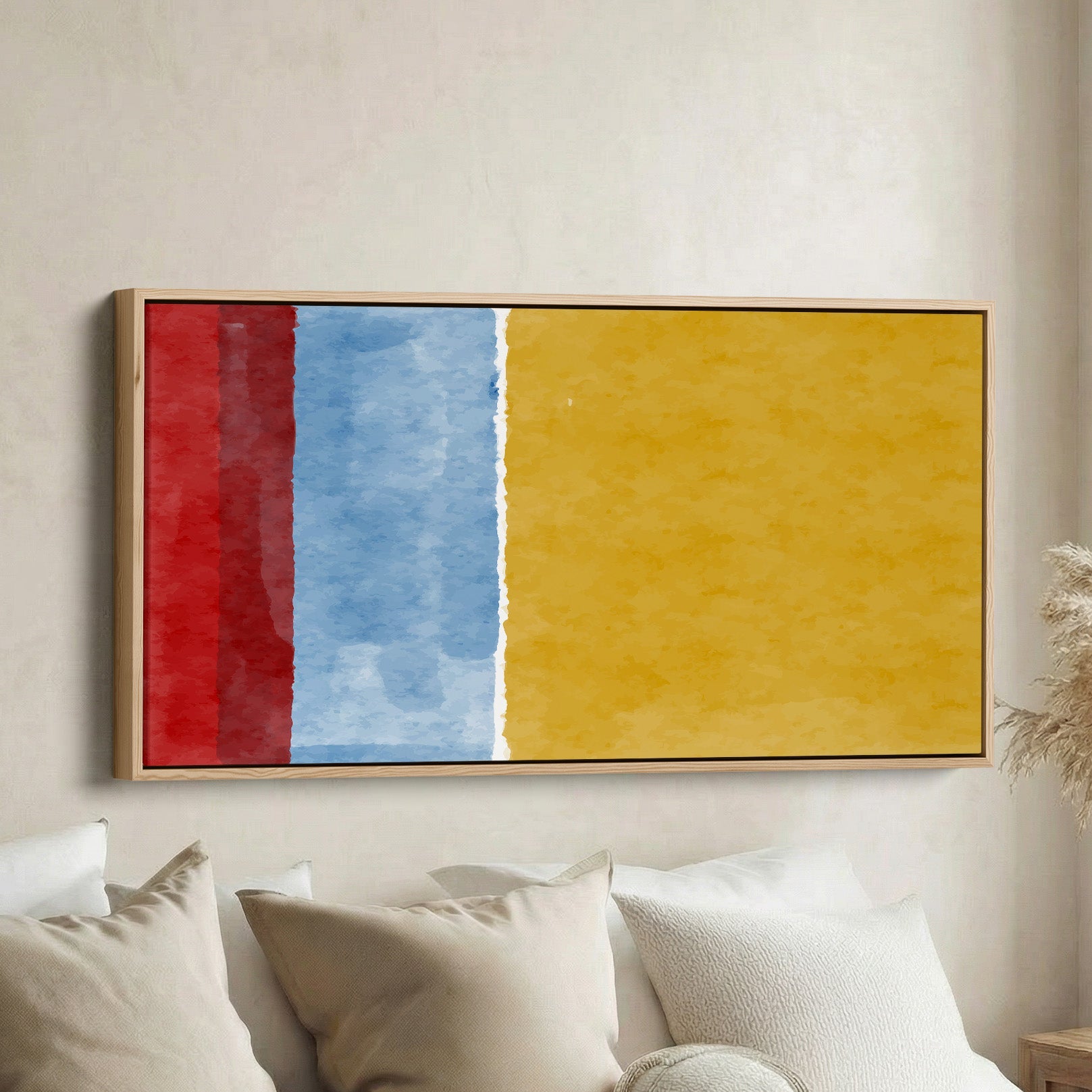 Wide Wall Art Vertical Stripe Trio Statement Wall Decor Office