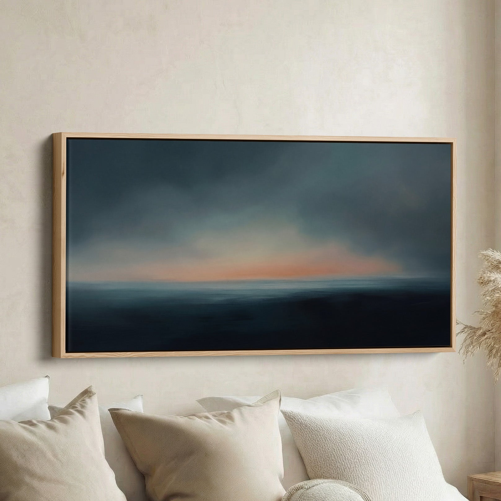 Abstract Ocean Horizon Horizontal Wall Art Statement Wall Decor Bedroom