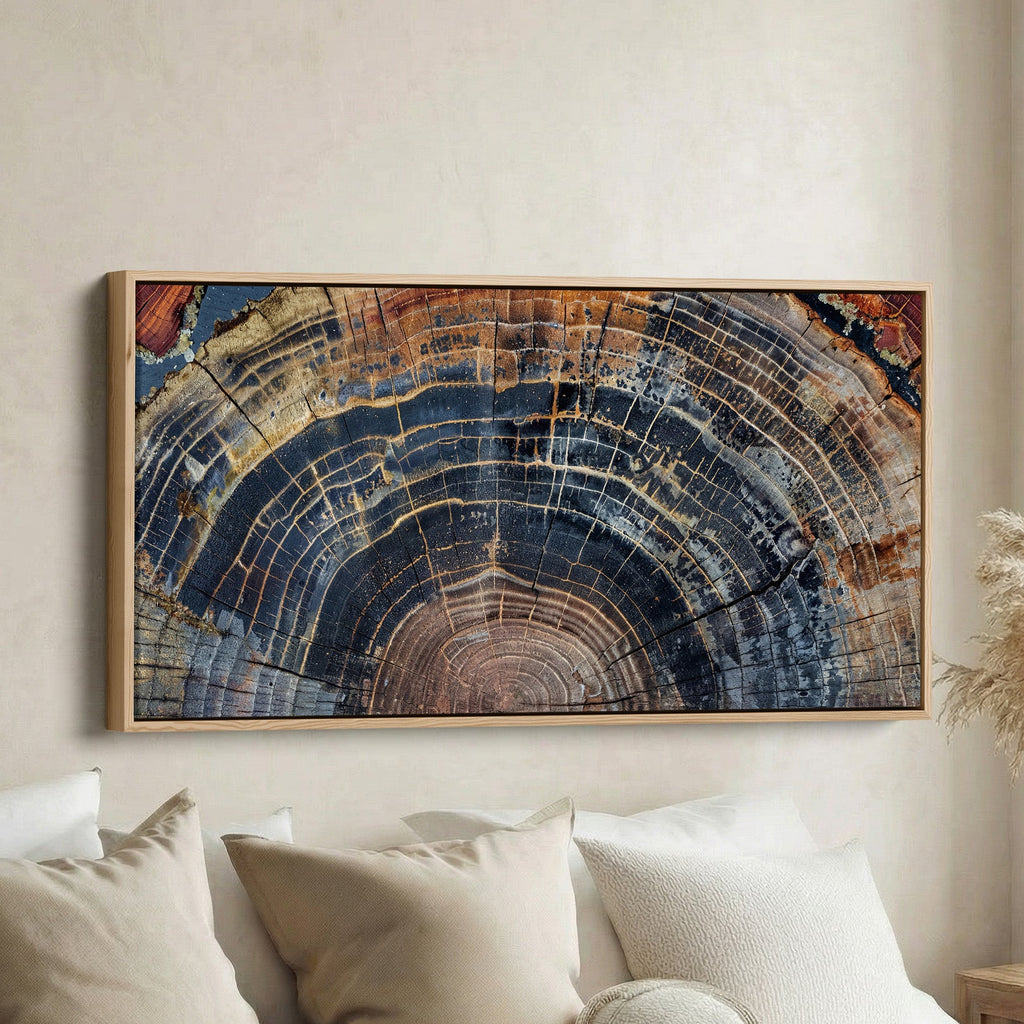 Tree Rings Wide Framed Canvas Extra Wide Canvas Office