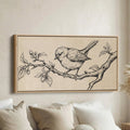 Bird Line Drawing Large Wall Art Statement Wall Decor For Bedroom