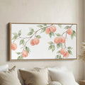 Peach Branches Wide Framed Canvas Extra Wide Canvas For Kitchen