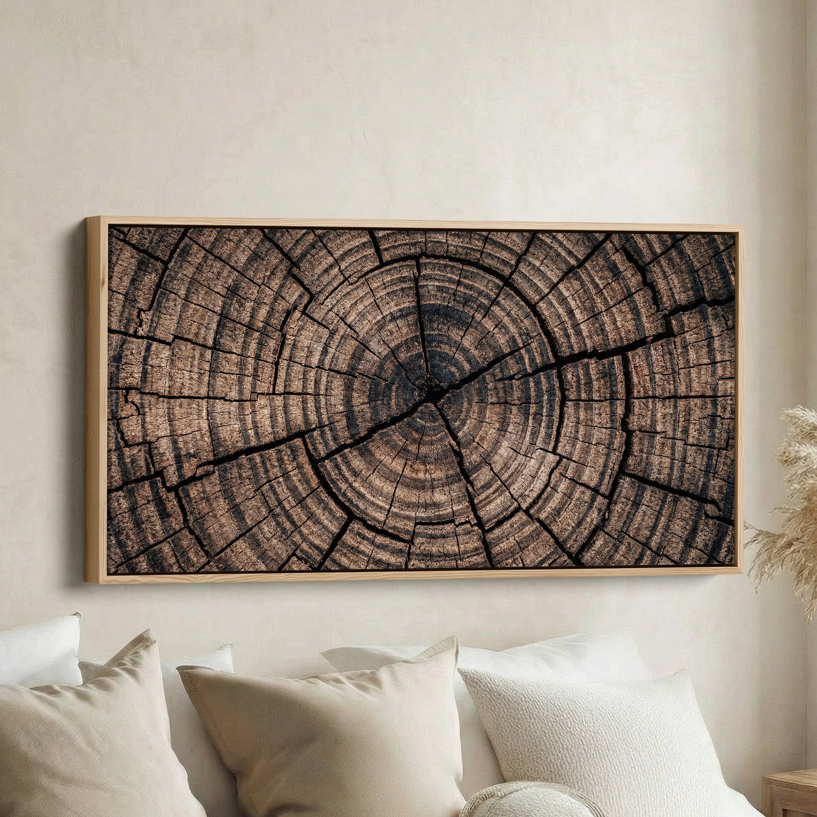 Cracked Tree Stump Panoramic Wall Art Oversized Wall Decor For Office