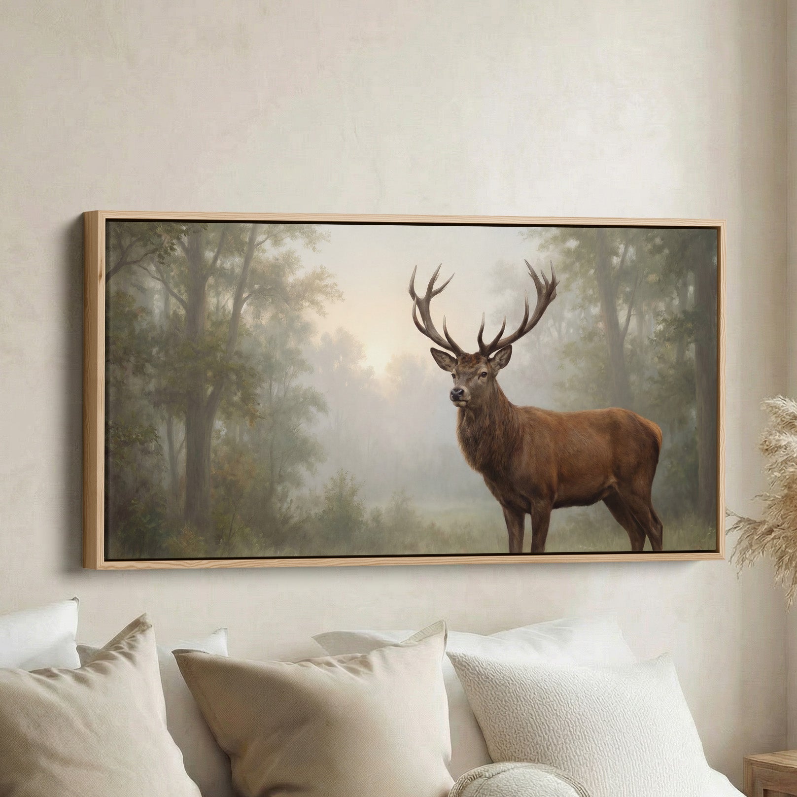 Misty Stag large wall art Oversized Wall Decor For Hallway