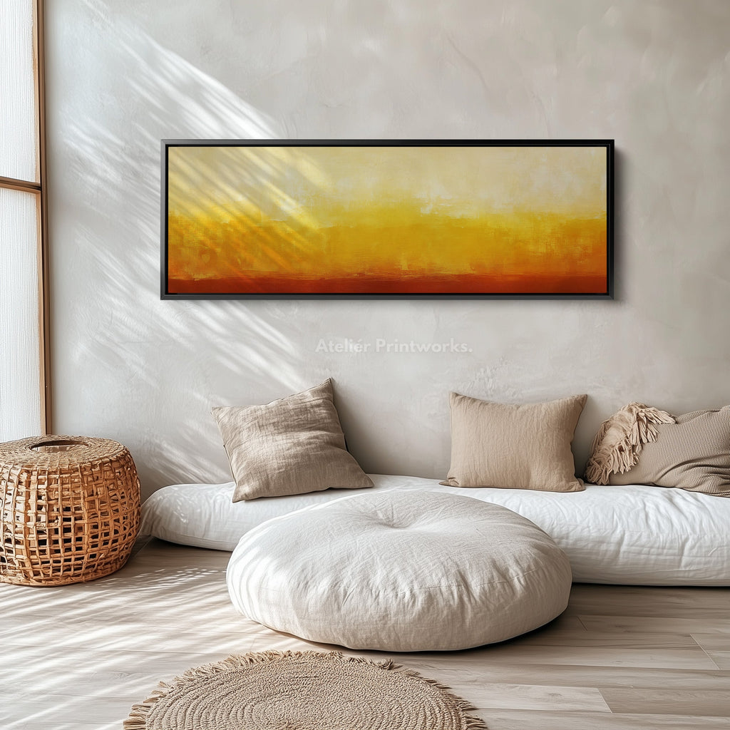 Abstract Yellow Large Framed Wall Pictures For Living Room
