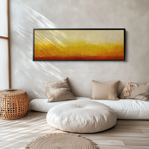 Abstract Yellow Large Framed Wall Pictures For Living Room