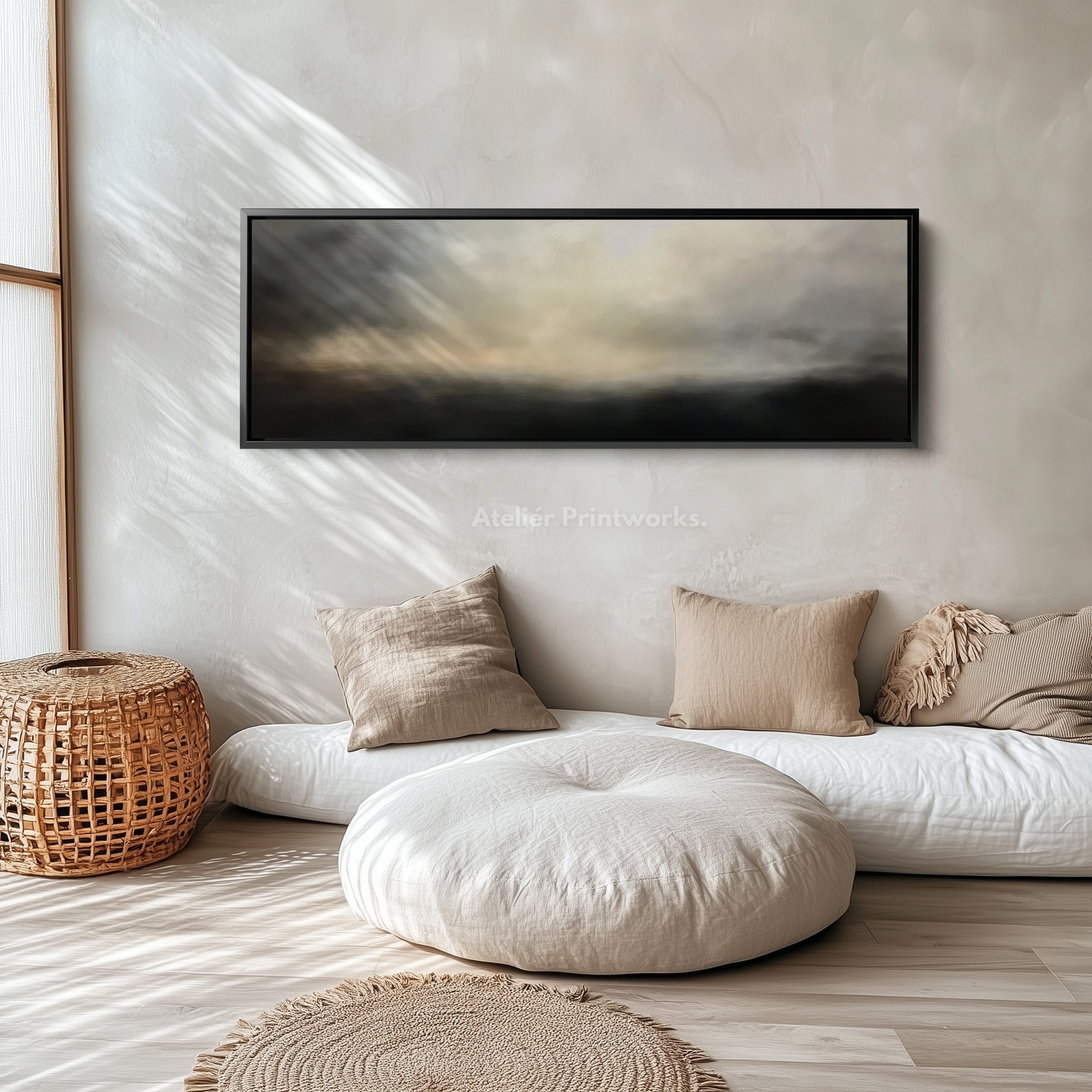 Abstract Landscape Large Horizontal Framed Canvas Wall Art