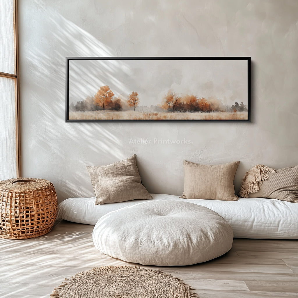 Muted Autumnal Forest Long Horizontal Skinny Wall Art