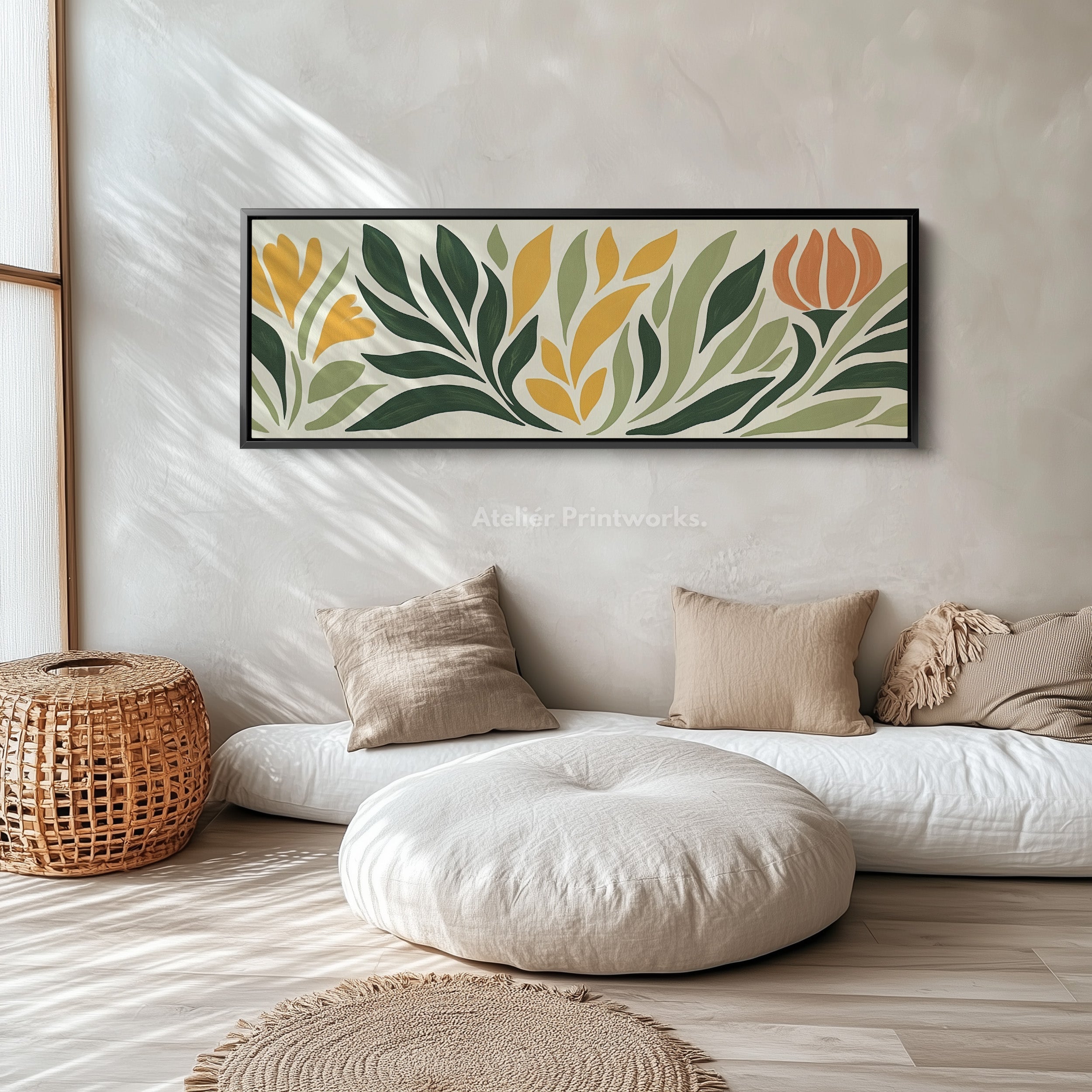Living Room Horizontal Wall Art Abstract Floral
