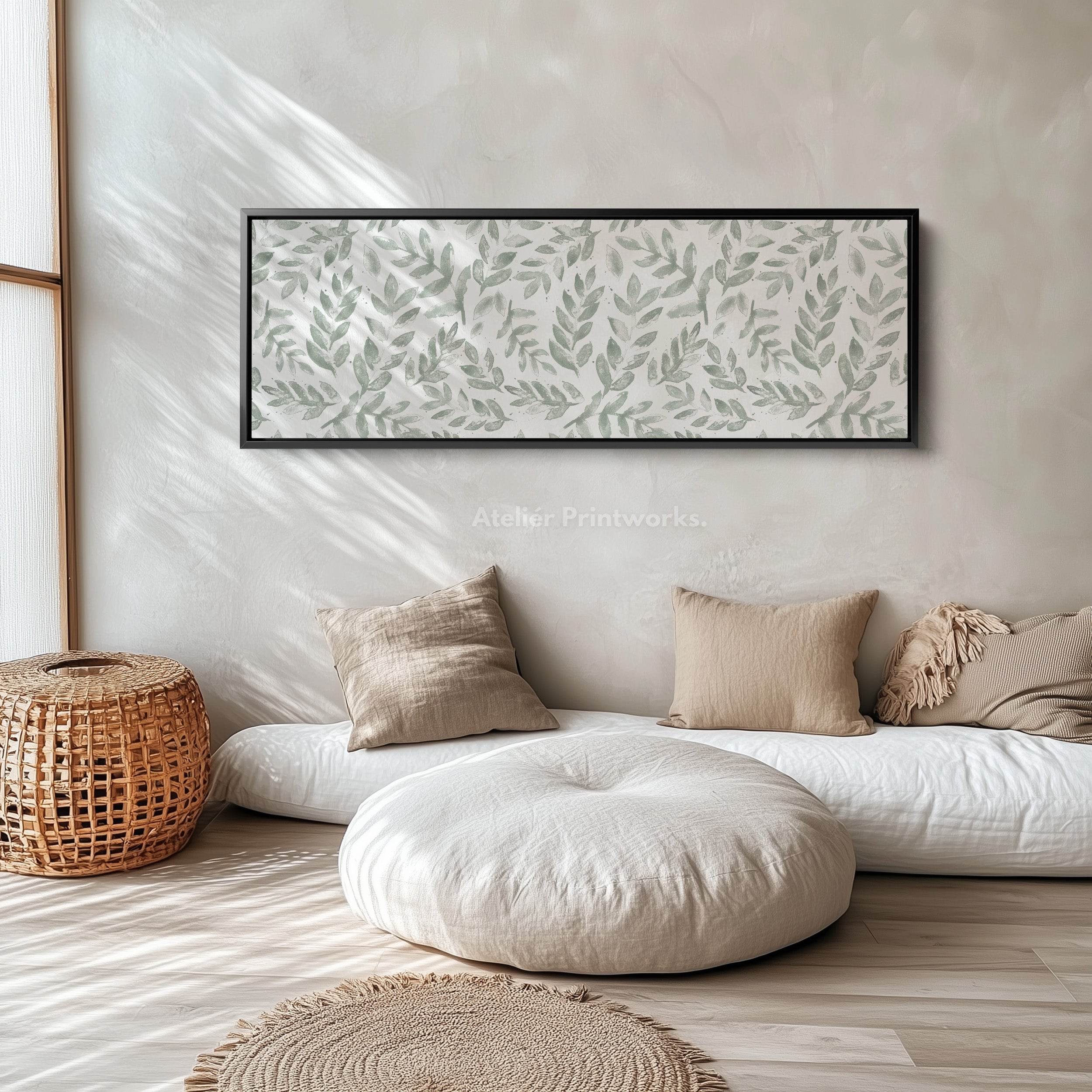 Sage Green Botanical Narrow Long Wall Decor