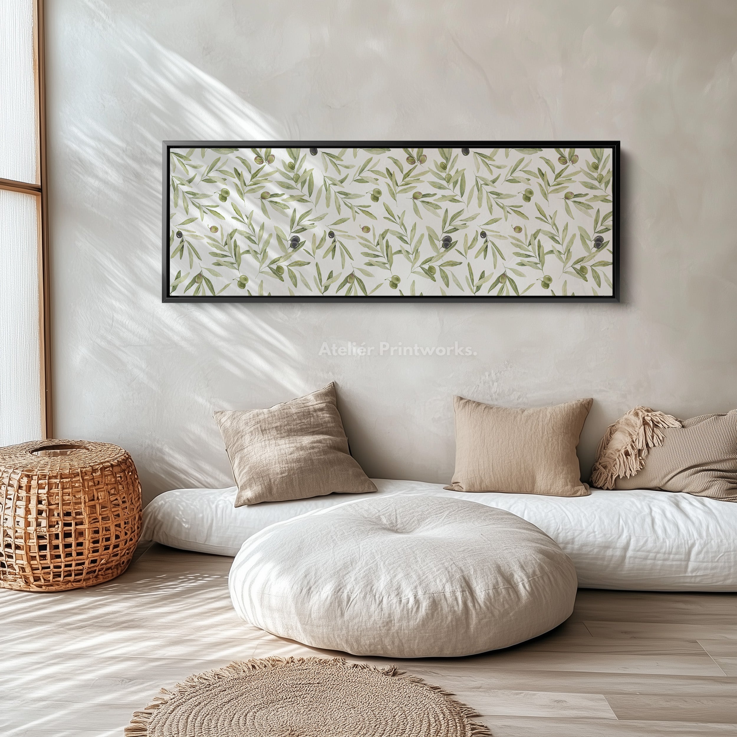 Olive Leaves Narrow Long Wall Decor