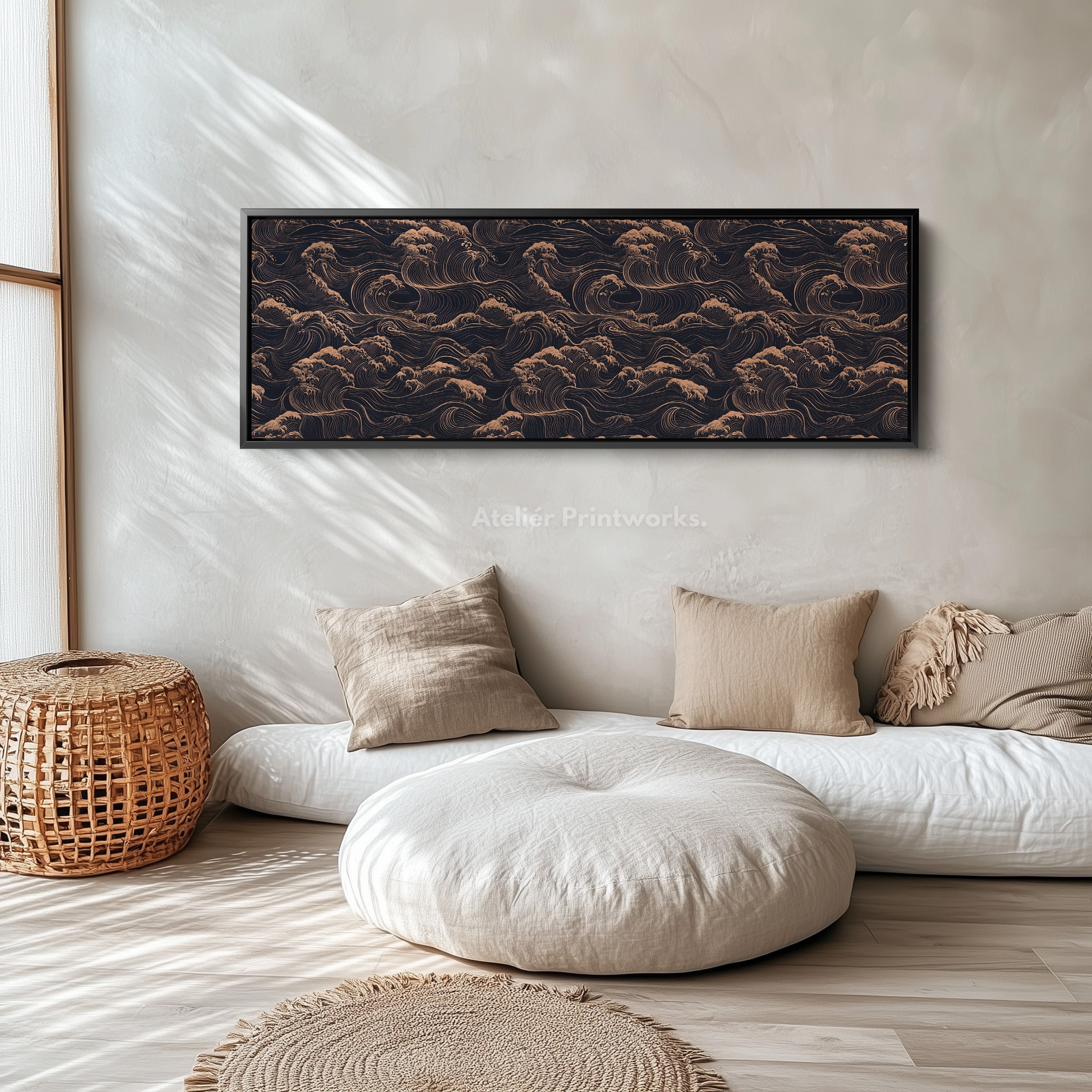 Japanese Waves Long Horizontal Wall Art
