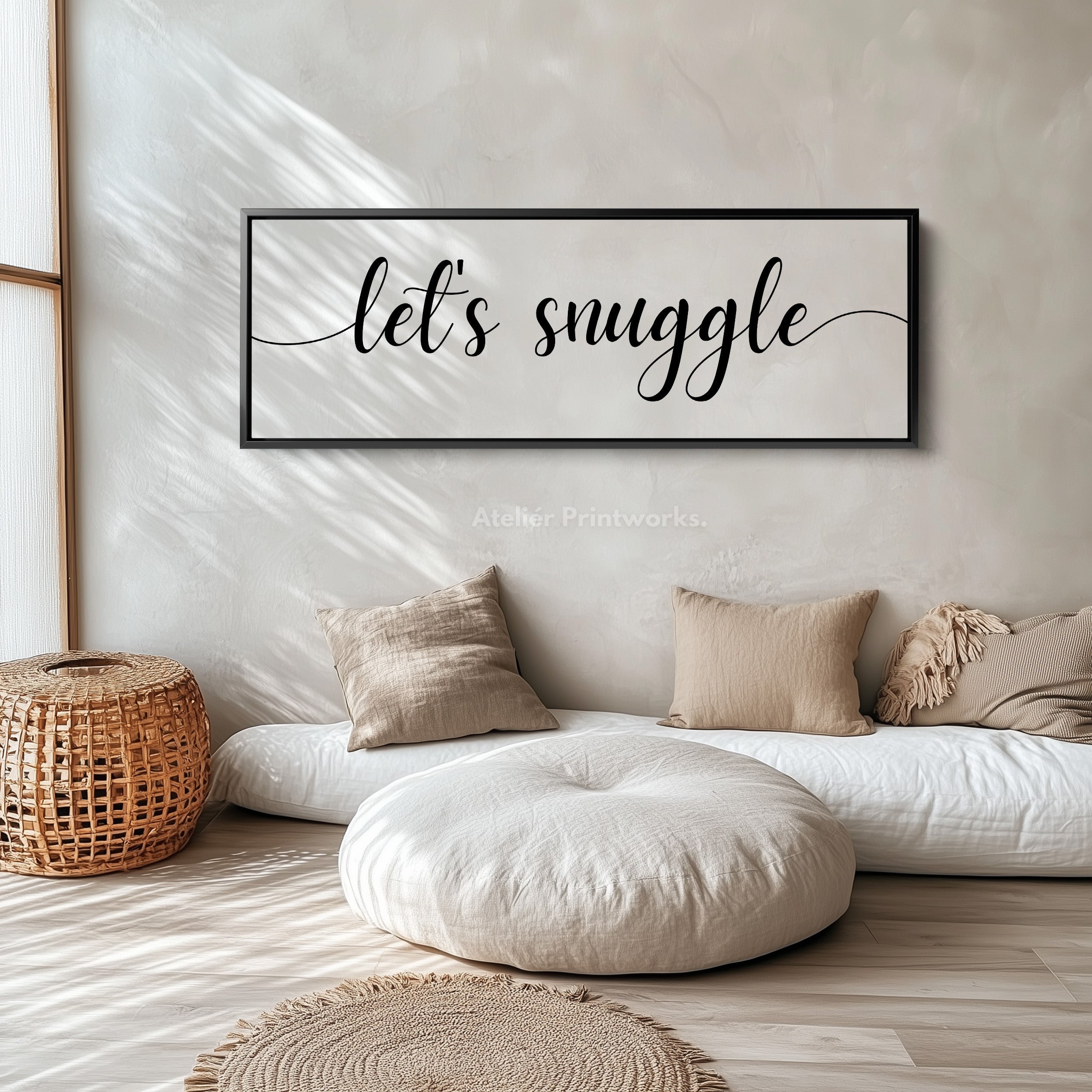 Mater Bedroom Above Bed Decor  'Let's Snuggle'