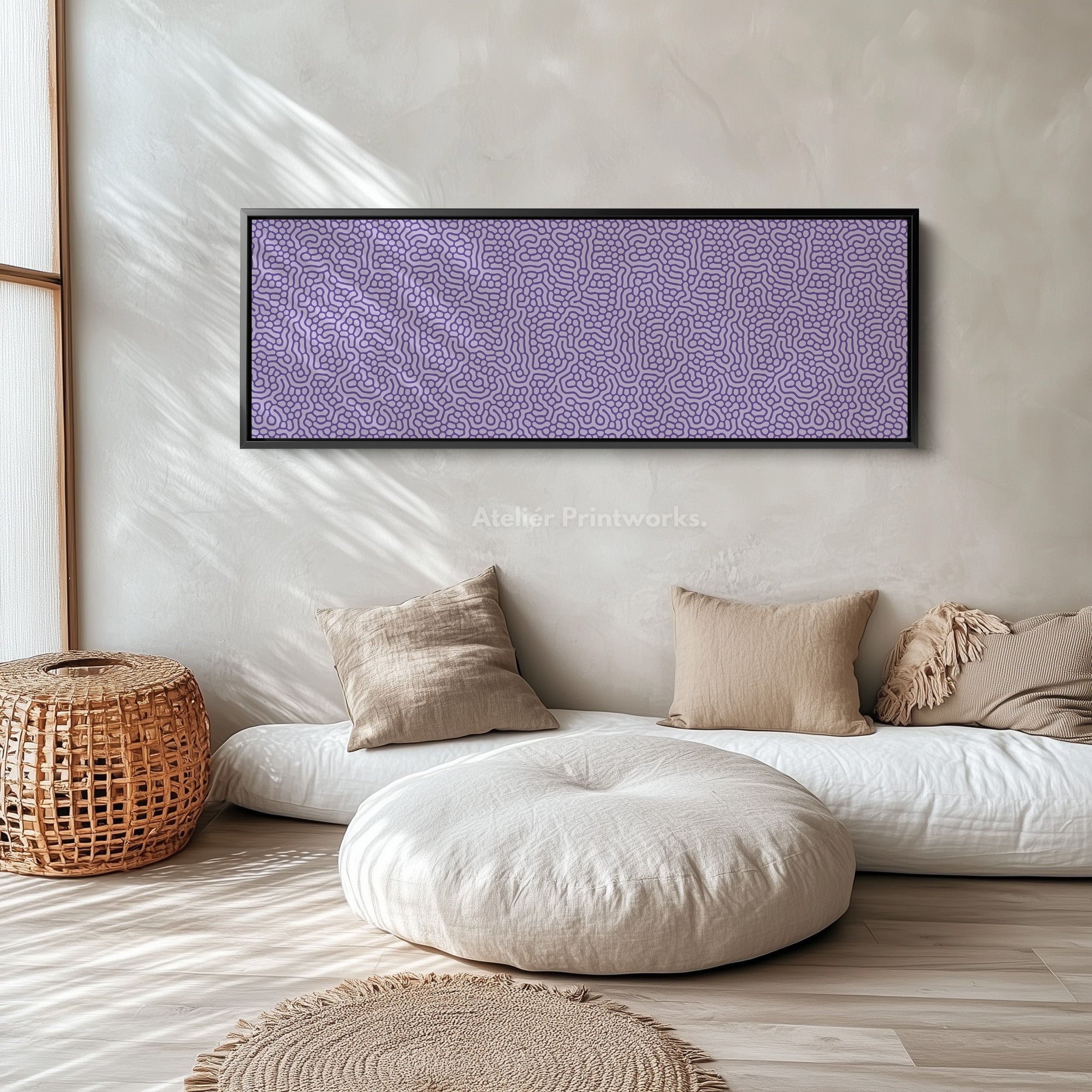 Purple Organic Pattern Horizontal Long Wall Decor