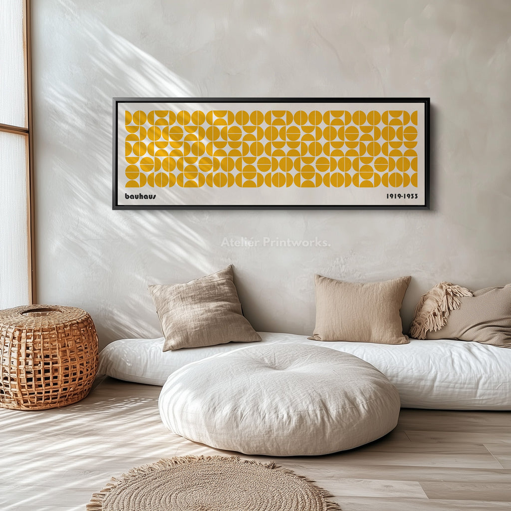 Long Narrow Above Bed Wall Art Orange Bauhaus