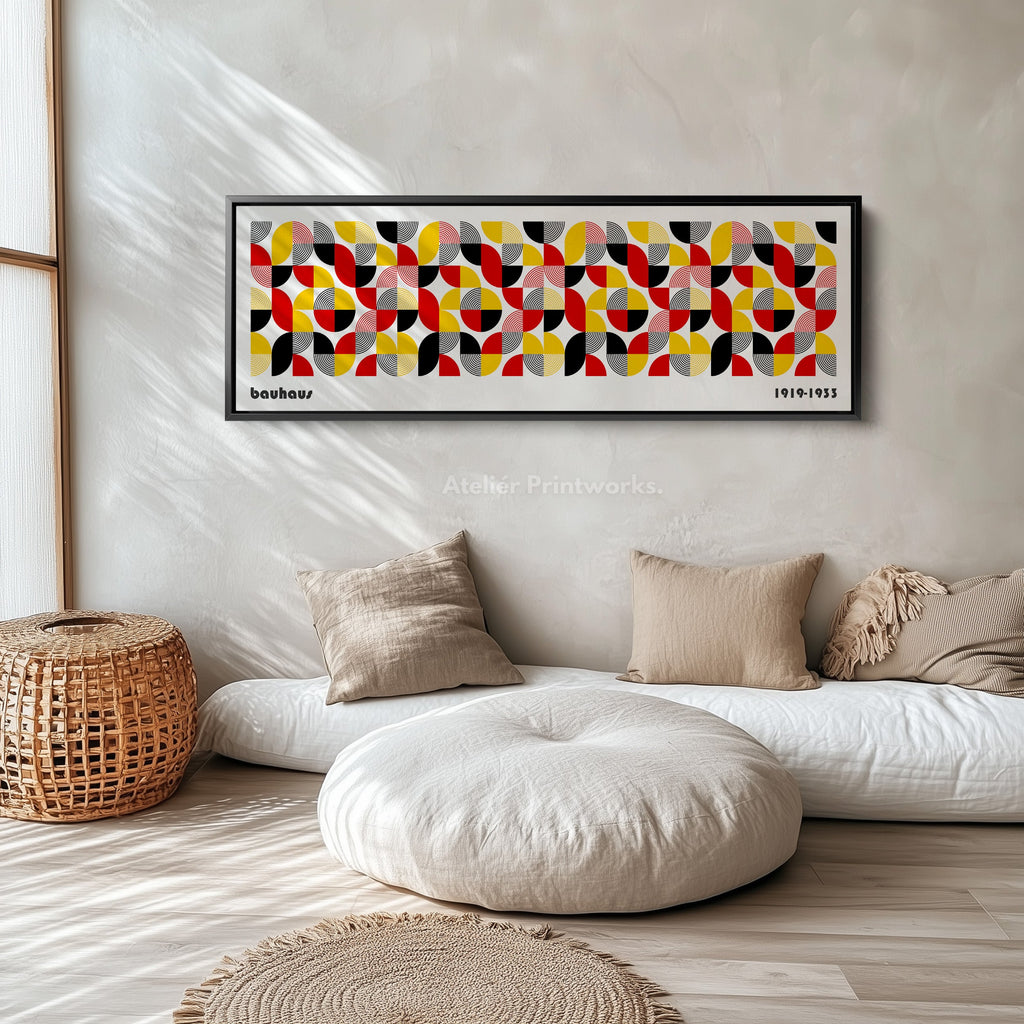 Above Bed Wall Art Framed Bauhaus Canvas