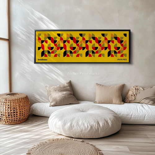 Above Bed Wall Decor Large Framed Bauhaus Canvas