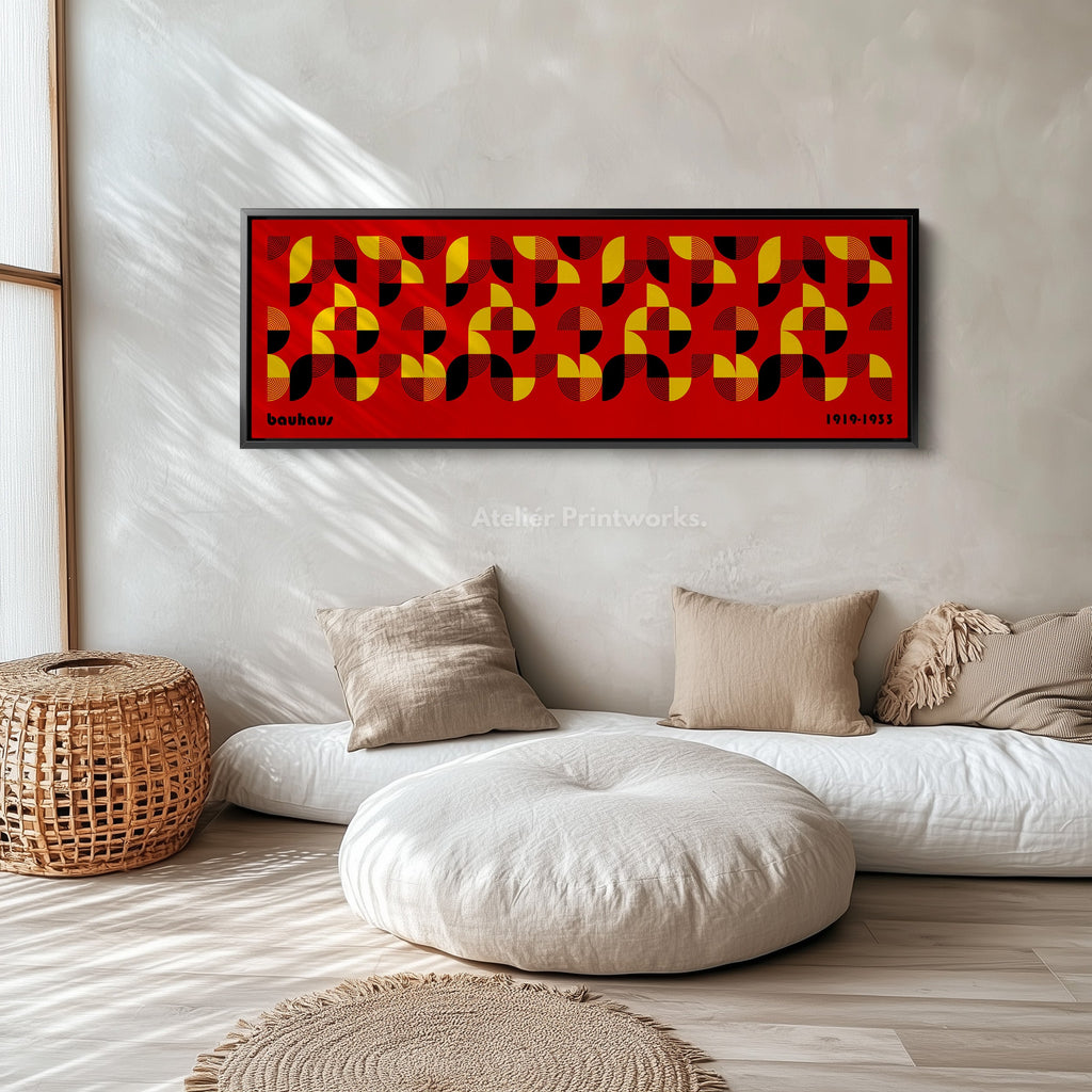Horizontal Above Bed Red Wall Art Bauhaus
