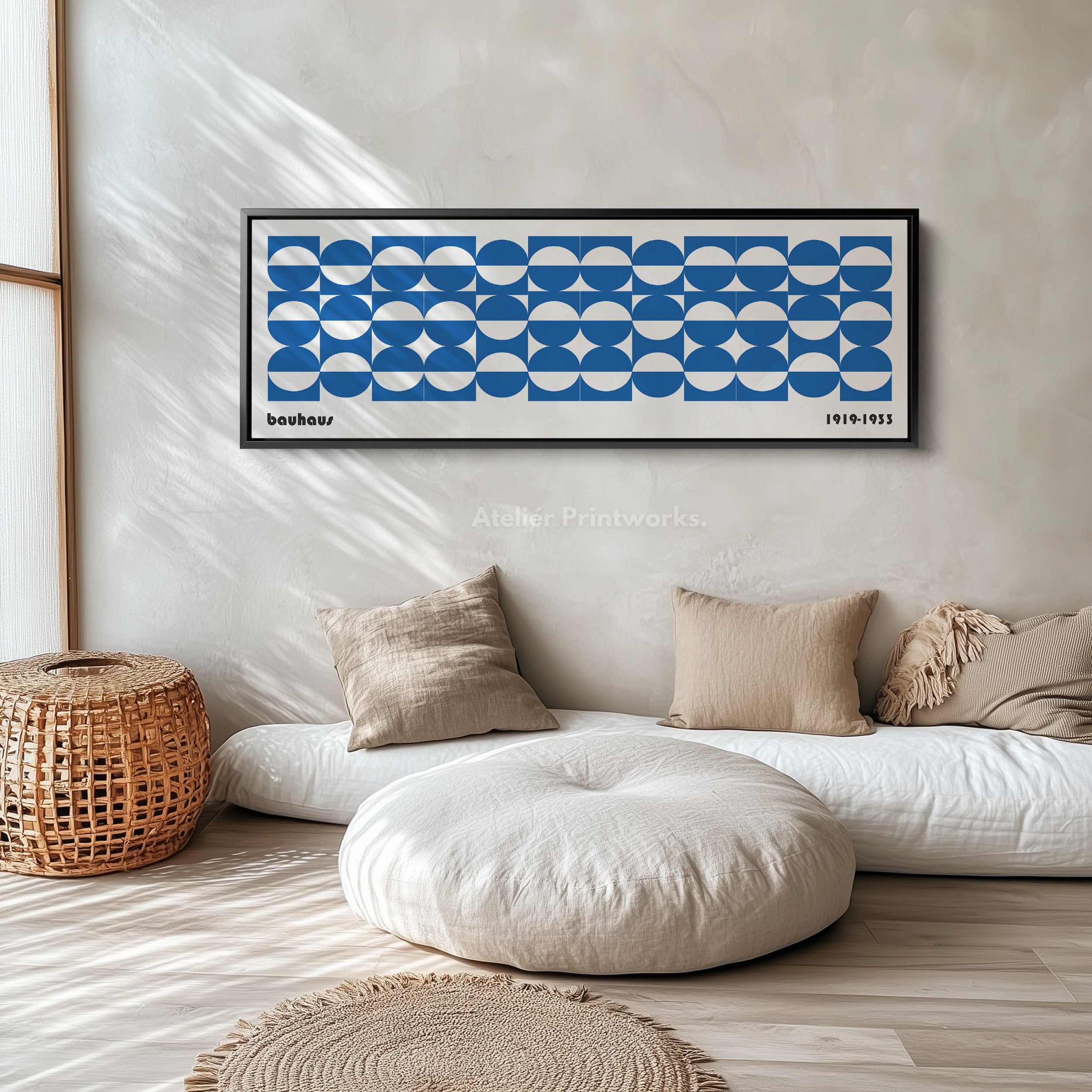 Bauhaus Long Narrow Panoramic Framed Canvas Wall Art