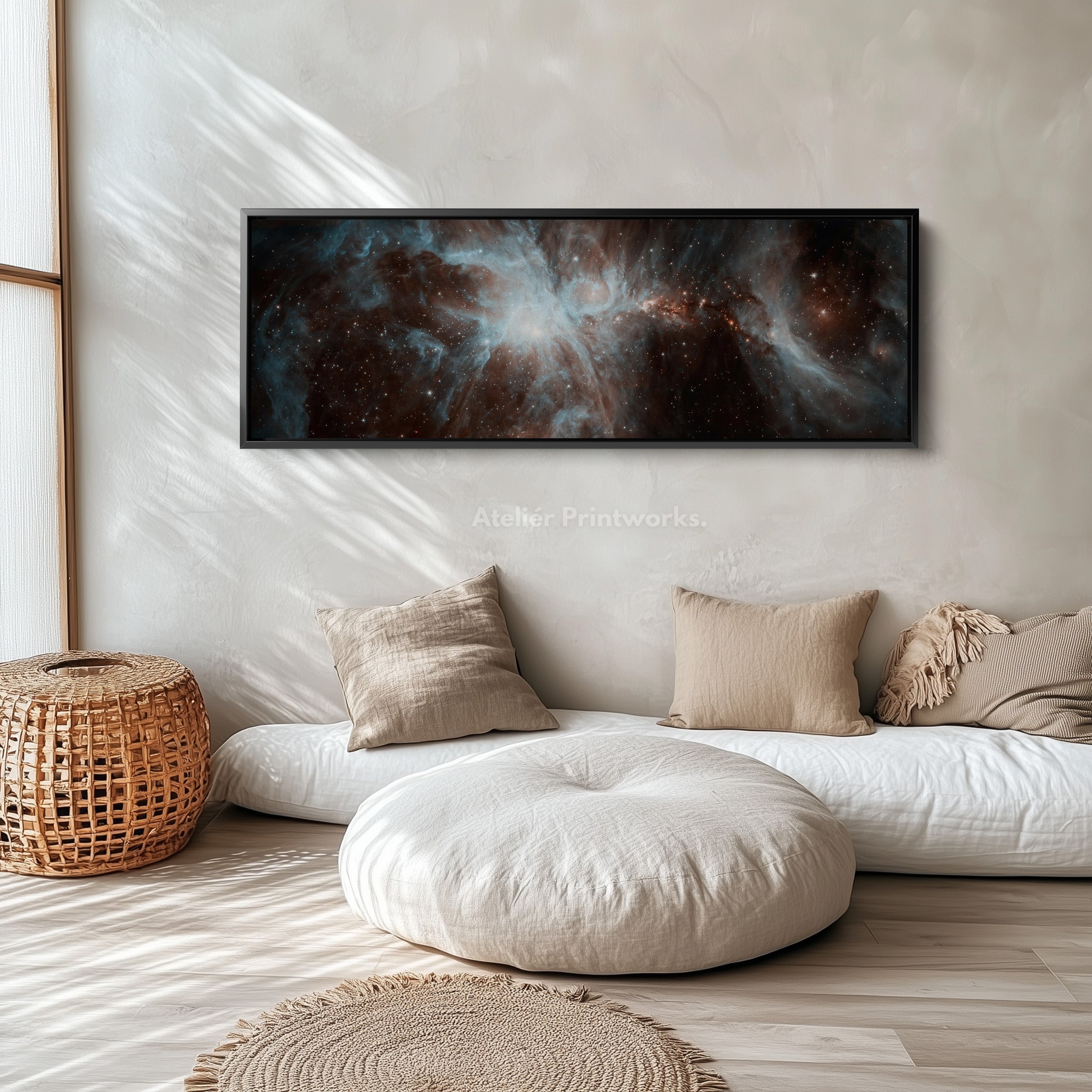 Large Framed Long Horizontal Canvas Hubble Nebula NASA Wall Art